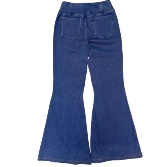 Halara NWT Pull-On Flare Jeans High Rise Stretch Denim Large Petite - Picture 3 of 5